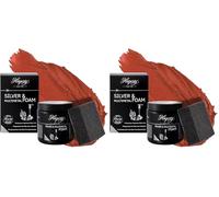 Hagerty Silver & Multimetal Foam Mousse nettoyante I 185g I Pour redonner de l'éclat aux objets en argent, métal argenté, étain et acier inoxydable I Éponge incluse (Lot de 2)