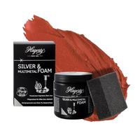 Hagerty Silver & Multimetal Foam Mousse nettoyante I 185g I Pour redonner de l'éclat aux objets en argent, métal argenté, étain et acier inoxydable I Éponge incluse