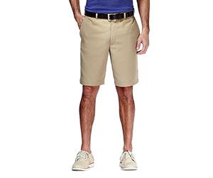Haggar Cool 18 Classic Fit Expandable Waist Short Regular and Big & Tall Sizes - Short décontracté - Cool 18 Gabardine Short à Taille Extensible uni Devant - Homme