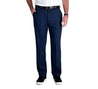 Haggar Cool 18 Pro Classic Fit Flat Front Pant-Regular and Big & Tall Sizes Pantalon décontracté, Bleu Marine, 36 W/36 L Homme
