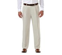 Haggar Mens Cool 18 Pro Classic Fit Pleat Front Expandable Waist Pant