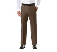Haggar Cool 18 Pro Pantalon Avant Plat Coupe Classique Standard et Grandes Tailles décontracté, Toast, 36 W/30 L Homme
