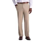 Haggar Cool 18 Pro Pantalon de Golf Extensible à l'avant Plat pour Homme Coupe Classique, Peau, 32W x 32L