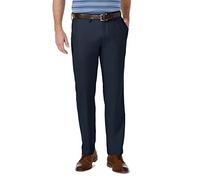 Haggar Cool 18 Pro Pantalon décontracté Coupe Droite Devant Plat, Bleu Marine, 38 W/32 L Homme