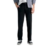 Haggar Coupe Pro-18 Cool Lisa Tuyau Avant Plat 18 Pro à Ajustement Droit Pantalon décontracté, Noir, 42 W/30 L Homme