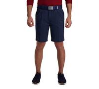 Haggar Cool 18 Pro Straight Fit Pleat Front Pleat Front Stretch 4 Way Stretch Taille Short avec Grandes et Grandes Tailles, Chino Bleu Marine, 34