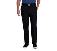Haggar Cool Right Performance Flex Solid Pantalon Classique à Devant Plat pour Homme, Noir, 44W x 29L