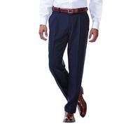 Haggar E-clo Repreve Classic Fit Pleat Front Dress Pant with Hidden Expandable Waistband - ECLO Stria Pantalon habillé plissé à la Taille Extensible - Homme