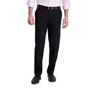 Haggar Iron Free Premium Khaki Straight Fit Flat Front Flex Waist Casual Pant - Slip - Pantalon décontracté sans Repassage de qualité supérieure Kaki Coupe Droite. - Homme