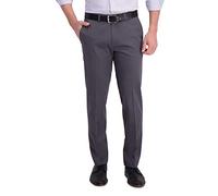 Haggar Iron Free Premium Khaki Straight Fit Flat Front Flex Waist Casual Pant - Slip - Pantalon décontracté sans Repassage de qualité supérieure Kaki Coupe Droite. - Homme