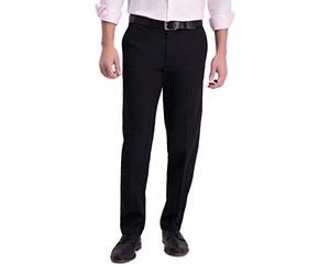 Haggar Iron Free Premium Khaki Straight Fit Flat Front Flex Waist Casual Pant - Slip - Pantalon décontracté sans Repassage de qualité supérieure Kaki Coupe Droite. - Homme