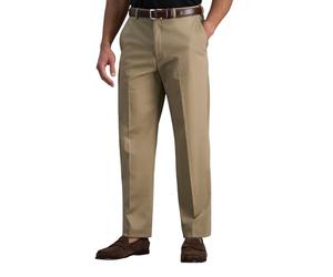Haggar Men's B&t Premium No Iron Khaki Classic Fit Flat Front Casual Pant