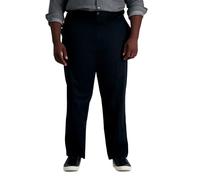 Haggar Men's Big-Tall Premium No Iron Classic Fit Plain Front Pant, Black, 46x29