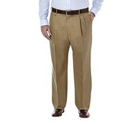 Haggar Men's Big-Tall Premium No Iron Classic Fit Pleat Front Pant, British Khaki, 44x34