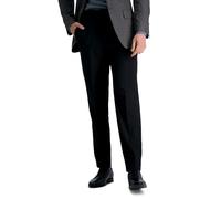 Haggar Men's Classic Fit Flat-Front Hidden Expandable Waistband Premium No Iron Khaki, 34W x 30L - Black
