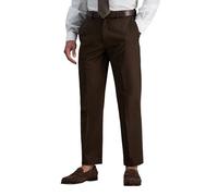 Haggar Men's Classic Fit Flat-Front Hidden Expandable Waistband Premium No Iron Khaki, 40W x 30L - Chocolate