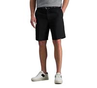 Haggar Men's Cool 18 Gabardine Hidden Expandable Waist Plain Front Short,Black,32