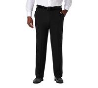 Haggar Men's Cool 18 Pro Classic Fit Flat Front Expandable Waist Pant, Black, 34Wx31L