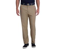 Haggar Men's Cool Right Performance Flex Solid Classic Fit Flat Front Pant