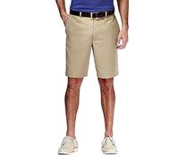 Haggar Mens Haggar Cool 18 Gabardine Plain Front Short, British Khaki, 40