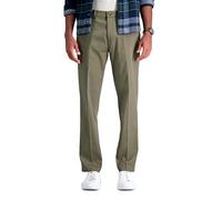 Haggar Men's Iron Free Premium Khaki Straight Fit Flat Front Flex Waist Casual Pant, Toast, 42x32
