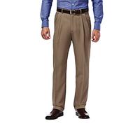 Haggar Mynx Gabardine Pantalon habillé pour homme, coupe classique, plissé sur le devant, taille extensible, kaki, 40W x 29L