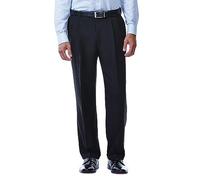 Haggar Men's Repreve Stria Gab Pleat Front Dress Pant,Black,36x34