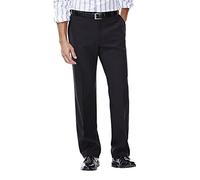Haggar Men's Repreve Stria Hidden Expandable Waist Plain Front Dress Pant, Black,40x29