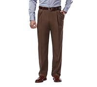Haggar Mynx Gabardine Pantalon habillé pour Homme, Coupe Classique, plissé sur Le Devant, Taille Extensible, chêne, 40W x 34L