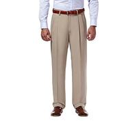 Haggar Mynx - Mynx Gabardine Ceinture Extensible dissimulée Coupe Classique Plissé sur Le Devant Pantalon habillé - Homme