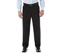 Haggar Mynx Gabardine Pantalon habillé pour homme, coupe classique, plissé sur le devant, taille extensible, noir, 32W x 32L