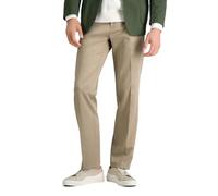 Haggar Pantalon de qualité supérieure pour Homme - Coupe Droite Invisible - Taille Flexible - Uni - sans Repassage - Style décontracté, Kaki, W36/L32