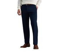 Haggar Pantalon de qualité supérieure pour homme sans repassage Kaki Coupe droite Ceinture flexible - bleu - 34W x 32L