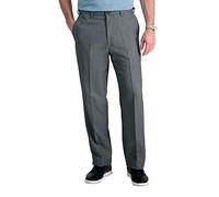 Haggar Pantalon décontracté 18 pour Homme, Plat sur Le Devant, Taille Extensible dissimulée - Gris -