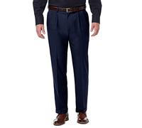 Haggar Premium Comfort Classic Fit Pleat Front Pant Reg. and Big & Tall Sizes Pantalon, Bleu, 42W x 29L Homme