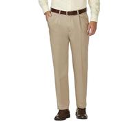 Haggar Pantalon décontracté en sergé Kaki pour Homme avec Devant plissé, Kaki, 38 W/34 L