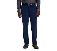 Haggar Classic Fit Stretch Corduroy Pant Pantalon décontracté, Bleu Lapis-Lazuli, 34 W/32 L Homme
