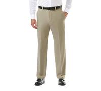 Haggar Cool 18 Pro Classic Fit Flat Front Casual Stretch Performance Golf Pant Pantalon décontracté, Kaki, 36W x 29L Homme