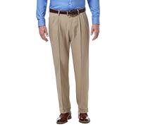 Haggar Premium Comfort Classic Fit Pleat Front Pant Reg. and Big & Tall Sizes Pantalon, Kaki Moyen, 34 W/30 L Homme