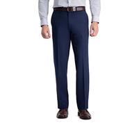 Haggar Premium Comfort Dress Pant-Straight Fit Flat Front (Regular and Big & Tall Sizes) Pantalon, Bleu, 34W / 30L Homme