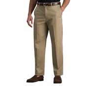 Haggar Pantalon décontracté Kaki de qualité supérieure, Coupe Classique, Devant Plat Standard et Grandes Tailles, 34 W/32 L Homme