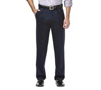 Haggar Premium No Iron Stretch Classic Fit Pleated Pants Dark Navy 34x34