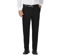 Haggar Work to Weekend, Pantalon Polyvalent sans Pinces pour Homme avec Taille Extensible dissimulée - Coupe Classique, Noir, 44W x 32L