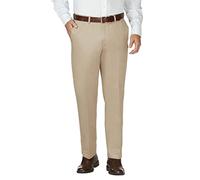 Haggar Work to Weekend, Pantalon Polyvalent sans Pinces pour Homme avec Taille Extensible dissimulée - Coupe Classique, Kaki, 44W x 30L
