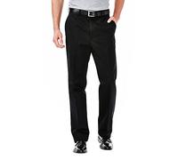 Haggar Work to Weekend, Pantalon Polyvalent sans Pinces pour Homme avec Taille Extensible dissimulée - Coupe Classique, Noir, 36W x 34L