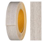 haggiy Bande de chant mélamine autocollante - 18 mm x 5 m - Bande de bord de meuble - Maintien sûr sans repassage - Rebord pour planches d'étagères / panneaux en bois (Orme Liberty argenté)