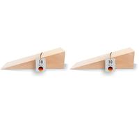haggiy Cale en bois dur - Set de cales en bois - Cales en hêtre naturel - Butoir de porte - Idéal pour les meubles, le montage, le bricolage - (LxLxH) 150 x 50 x 40 mm (10 Pcs.) (Lot de 2)