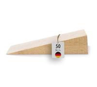 haggiy Cale en bois dur - Set de cales en bois - Cales en hêtre naturel - Butoir de porte - Idéal pour les meubles, le montage, le bricolage - (LxlxH) 80x25x20 mm - 50 pcs.