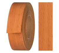 haggiy Revêtement en mélamine avec colle thermofusible, 21 mm x 5 m | Revêtement à thermocoller pour étagères et plaques | Bande de bord - Décor: Hêtre foncé