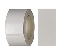 haggiy Revêtement en mélamine avec colle thermofusible, 40 mm x 5 m | Revêtement à thermocoller pour étagères et plaques | Bande de bord - Décor : Gris clair